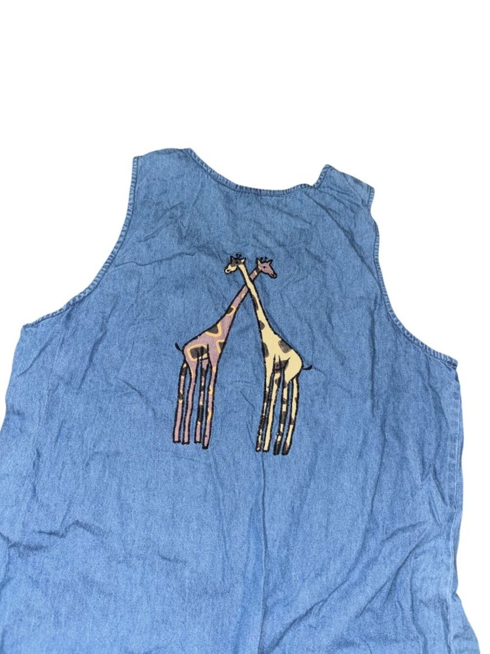 Bedford Fair Lifestyles XL Denim Sleeveless Maxi Dress Giraffes - Picture 7 of 7